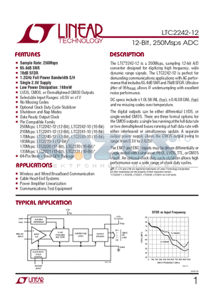 LTC2242-12 datasheet - 12-Bit, 250Msps ADC