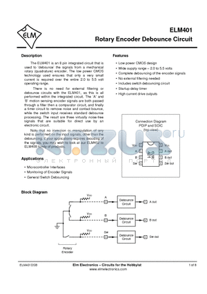 ELM401P datasheet - Rotary Encoder Debounce Circuit