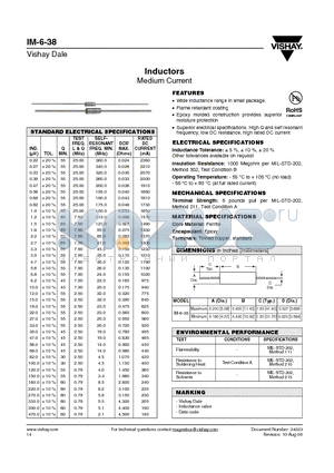 IM-6-38 datasheet - Inductors