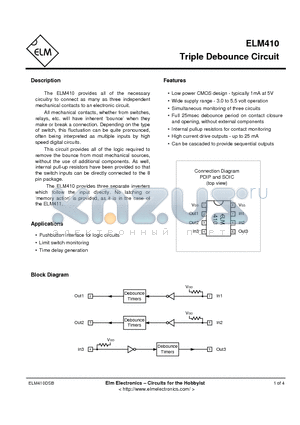 ELM410 datasheet - Triple Debounce Circuit