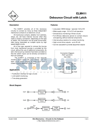 ELM411 datasheet - Debounce Circuit with Latch