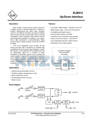 ELM415 datasheet - Up/Down Interface