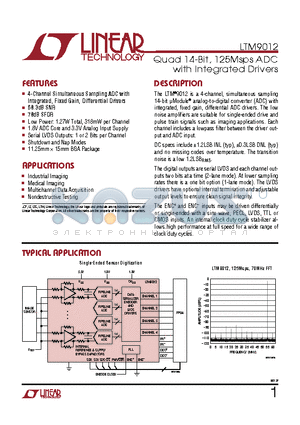 LTC2264-14 datasheet - Quad 14-Bit, 125Msps ADC with Integrated Drivers