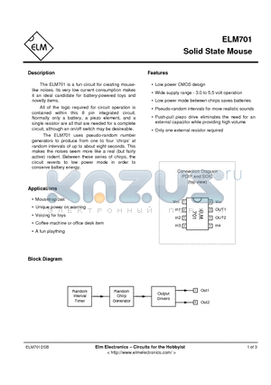 ELM701 datasheet - Solid State Mouse