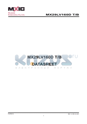 MX29LV160DBTI-70G datasheet - Byte/Word mode switchable - 2,097,152 x8 / 1,048,576 x16