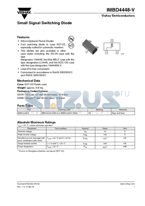 IMBD4448-V datasheet - Small Signal Switching Diode