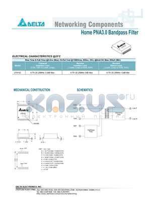 LF8152 datasheet - Home PNA3.0 Bandpass Filter