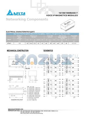 LF9411 datasheet - VOICE IP MAGNETICS MODULES