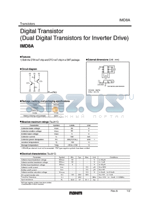 IMD8A datasheet - Digital Transistor (Dual Digital Transistors for Inverter Drive)