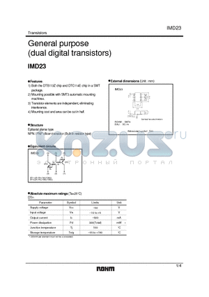 IMD23 datasheet - General purpose (dual digital transistors)