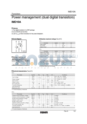 IMD10A datasheet - Power management (dual digital transistors)