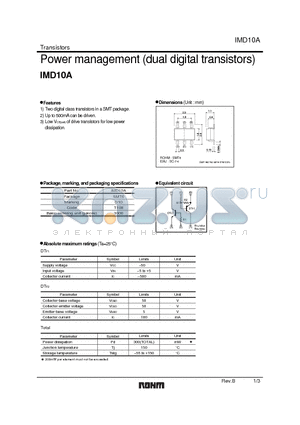 IMD10A datasheet - Power management (dual digital transistors)