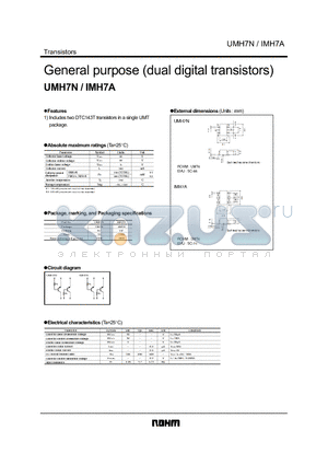 IMH7 datasheet - General purpose (dual digital transistors)