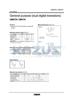 IMH7A datasheet - General purpose (dual digital transistors)