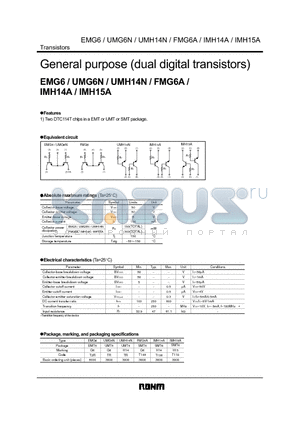 IMH14A datasheet - General purpose (dual digital transistors)