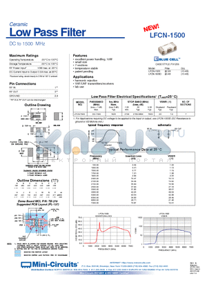 LFCN-1500 datasheet - Low Pass Filter