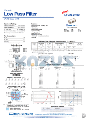 LFCN-2400 datasheet - Low Pass Filter