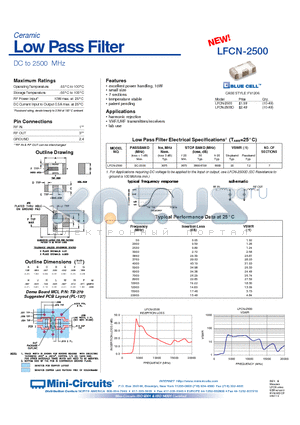 LFCN-2500 datasheet - Low Pass Filter