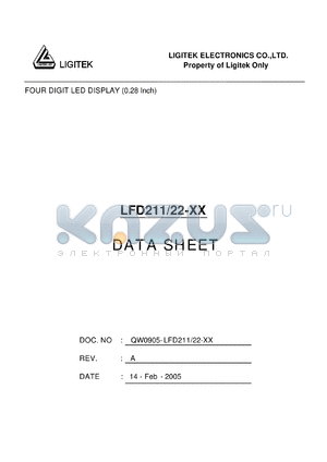 LFD211-22-XX datasheet - FOUR DIGIT LED DISPLAY (0.28 Inch)