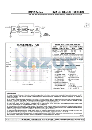 IMP-2U-1000 datasheet - IMAGE REJECT MIXERS