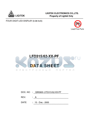 LFD315-62-XX-PF datasheet - FOUR DIGIT LED DISPLAY (0.36 Inch)