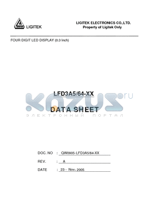 LFD3A5-64-XX datasheet - FOUR DIGIT LED DISPLAY (0.3 Inch)