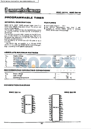 MMC361B datasheet - PROGRAMMAMLE TIMER