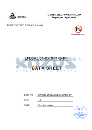 LFD3A5-64-XX-RP146-PF datasheet - FOUR DIGIT LED DISPLAY (0.3 Inch)