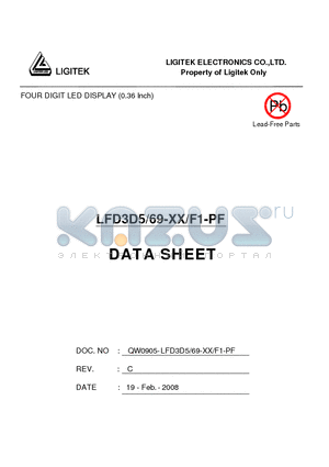 LFD3D5-69-XX-F1-PF datasheet - FOUR DIGIT LED DISPLAY (0.36 Inch)