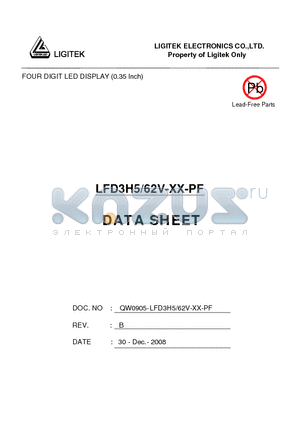 LFD3H5-62V-XX-PF datasheet - FOUR DIGIT LED DISPLAY (0.35 Inch)