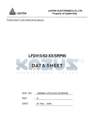 LFD415-62-XX-SRP95 datasheet - FOUR DIGIT LED DISPLAY(0.39Inch)