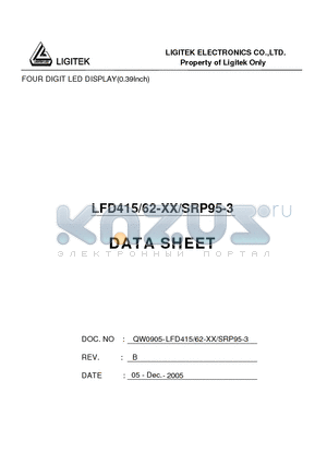 LFD415-62-XX-SRP95-3 datasheet - FOUR DIGIT LED DISPLAY(0.39Inch)