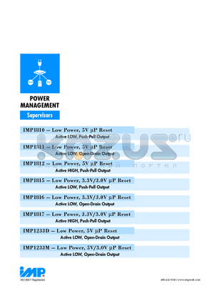 IMP1811 datasheet - Low Power,, 5V - Ressett- Acttiive LOW,, Open--Draiin Outtputt