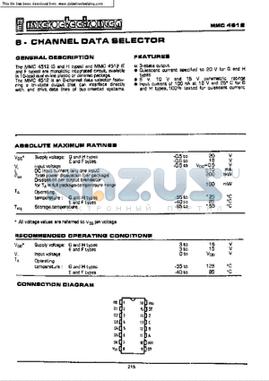 MMC4512 datasheet - 8-CHANNEL DATA SELECTOR