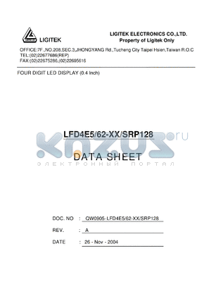 LFD4E5-62-XX-SRP128 datasheet - FOUR DIGIT LED DISPLAY (0.4 Inch)