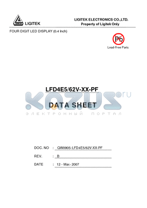 LFD4E5-62V-XX-PF datasheet - FOUR DIGIT LED DISPLAY (0.4 Inch)