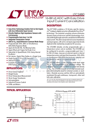 LTC2480HDD-PBF datasheet - 16-Bit DS ADC with Easy Drive Input Current Cancellation