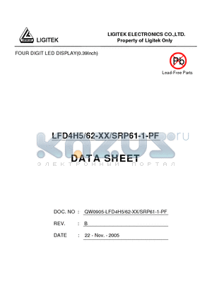 LFD4H5-62-XX-SRP61-1-PF datasheet - FOUR DIGIT LED DISPLAY(0.39Inch)