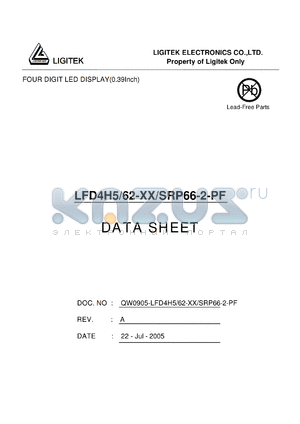 LFD4H5-62-XX-SRP66-2-PF datasheet - FOUR DIGIT LED DISPLAY(0.39Inch)