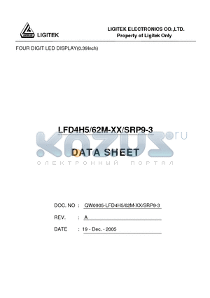 LFD4H5-62M-XX-SRP9-3 datasheet - FOUR DIGIT LED DISPLAY(0.39Inch)