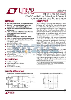 LTC2499CUHF datasheet - 24-Bit 8-/16-Channel DS ADC with Easy Drive Input Current Cancellation and I2C Interface