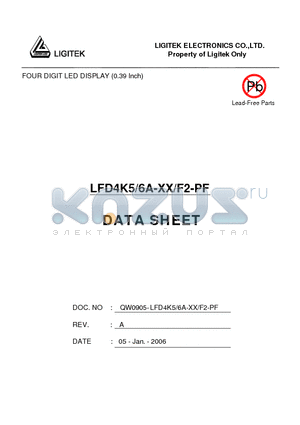 LFD4K5-6A-XX-F2-PF datasheet - FOUR DIGIT LED DISPLAY (0.39 Inch)