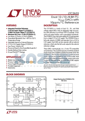 LTC2617 datasheet - Dual 12-/10-/8-Bit I2C VOUT DACs with 10ppm/`C Reference