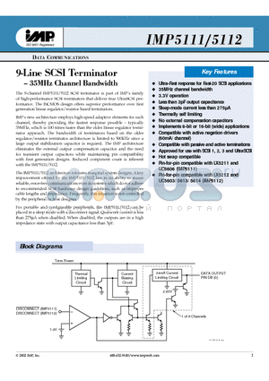 IMP5111CDPT datasheet - 9--Liine SCSII Termiinattor - 35MHz Channell Bandwiidtth