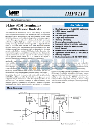 IMP5115CDW datasheet - 9--Liine SCSII Termiinattor-35MHz Channell Bandwiidtth