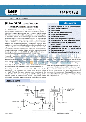 IMP5115CD datasheet - 9--Liine SCSII Termiinattor-35MHz Channell Bandwiidtth