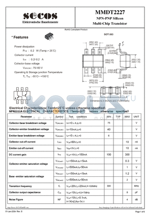 MMDT2227 datasheet - Multi-Chip Transistor