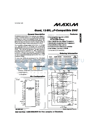MX390KD datasheet - Quad, 12-Bit, lP-Compatible DAC