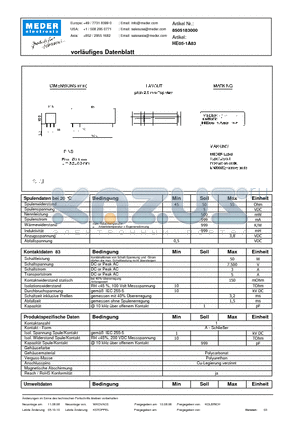 HE05-1A83_DE datasheet - (deutsch) HE Reed Relay