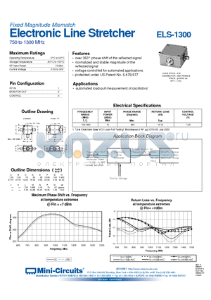 ELS-1300 datasheet - Electronic Line Stretcher 750 to 1300 MHz